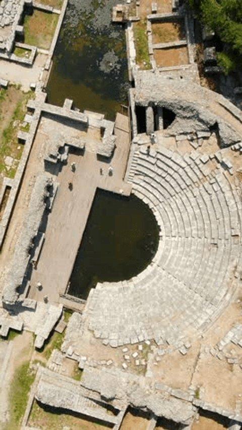 Butrint amphitheater aerial